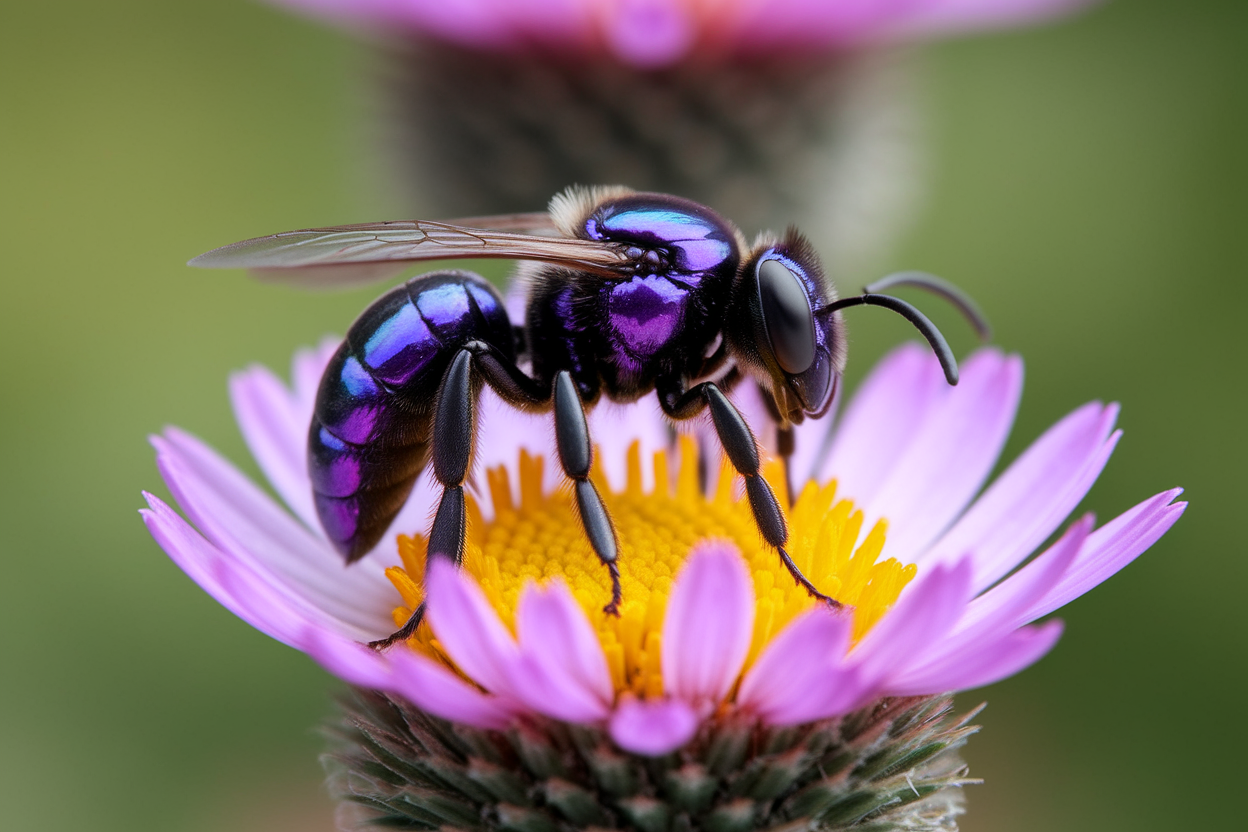 xylocopa-violacee-corps-iridescent-fleur