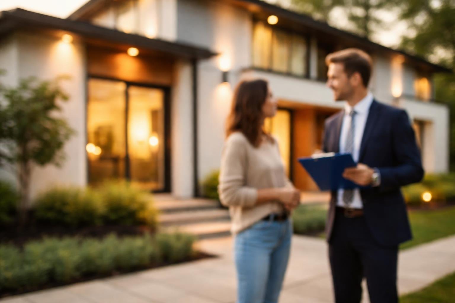 maison-moderne-agent-immobilier-documents