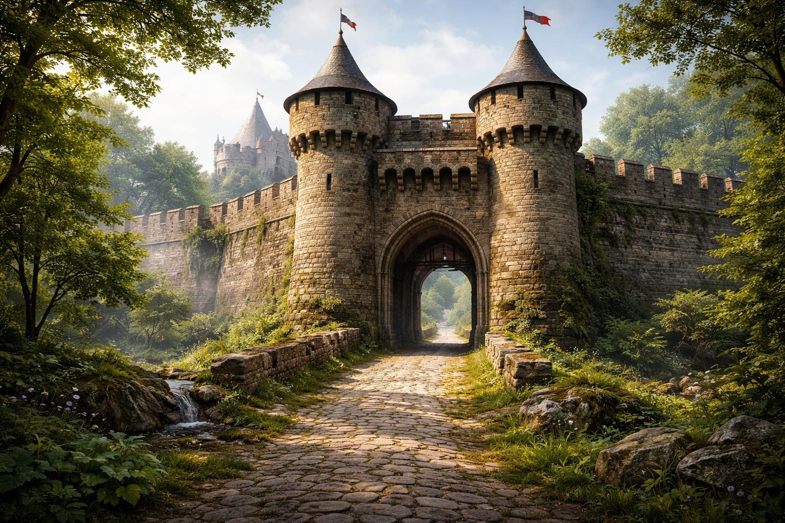mur-fortifie-barbacane-verdure-arche