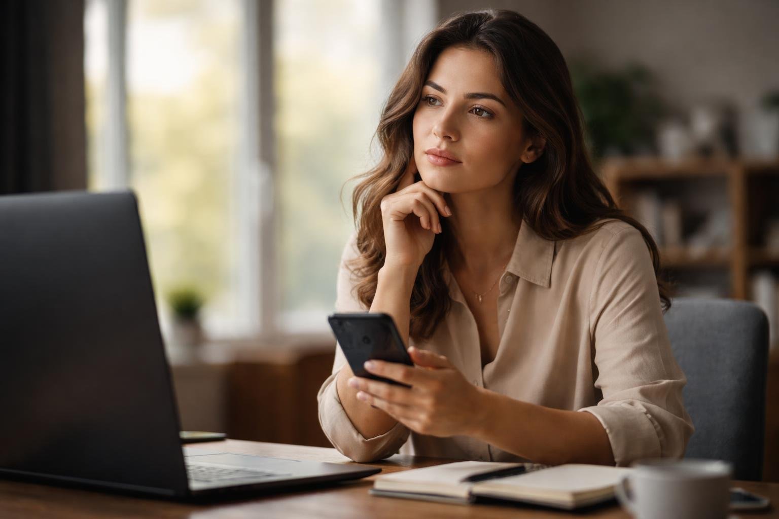 personne-pensive-smartphone-ordinateur-bureau